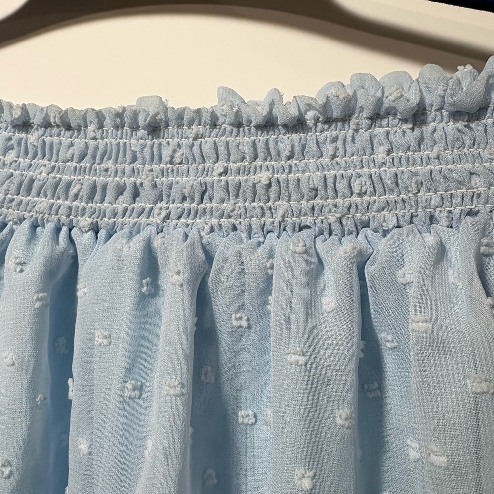 Light Blue Off-Shoulder Blouse - Picture 10 of 10